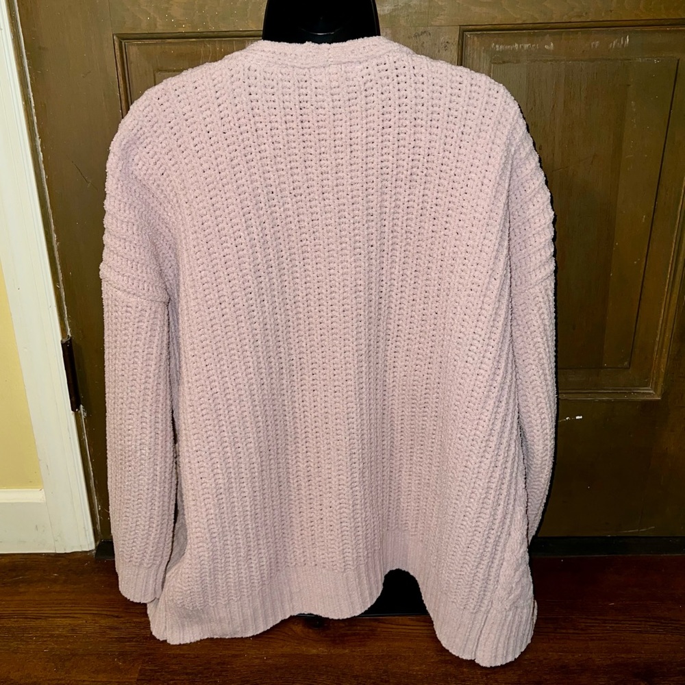 Cupio Blush Pink Open Front Chunky Knit Long Sleeve Cardigan Size M - Picture 4 of 12